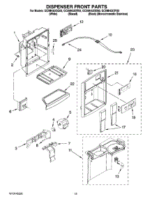 08 - Dispenser Front Parts parts for Whirlpool Refrigerator GC5NHAXSB03 from AppliancePartsPros.com