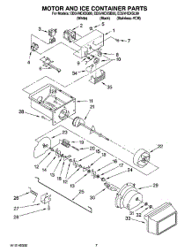 05 - Motor And Ice Container Parts parts for Whirlpool Refrigerator ED5VHEXSQ00 from AppliancePartsPros.com