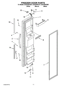 08 - Freezer Door Parts parts for Whirlpool Refrigerator ED2CHQXKQ07 from AppliancePartsPros.com