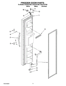 07 - Freezer Door Parts parts for Whirlpool Refrigerator ED5JVEXTB00 from AppliancePartsPros.com