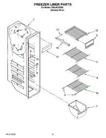 04 - Freezer Liner Parts parts for Whirlpool Refrigerator ED5LHEXTD00 from AppliancePartsPros.com