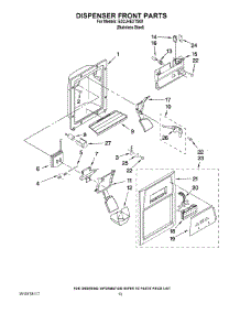 08 - Dispenser Front Parts parts for Whirlpool Refrigerator ED2JHEXTS00 from AppliancePartsPros.com