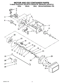 05 - Motor And Ice Container Parts parts for Whirlpool Refrigerator ED2FHEXTS01 from AppliancePartsPros.com