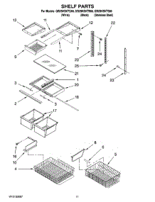 07 - Shelf Parts parts for Whirlpool Refrigerator GB2SHDXTS00 from AppliancePartsPros.com