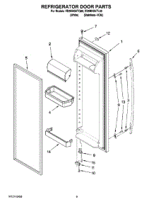 06 - Refrigerator Door Parts parts for Whirlpool Refrigerator ED5NHGXTQ00 from AppliancePartsPros.com