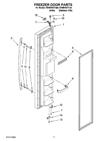 07 - Freezer Door Parts parts for Whirlpool Refrigerator ED5NHGXTQ00 from AppliancePartsPros.com