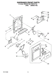 08 - Dispenser Front Parts parts for Whirlpool Refrigerator ED5NHGXTQ00 from AppliancePartsPros.com