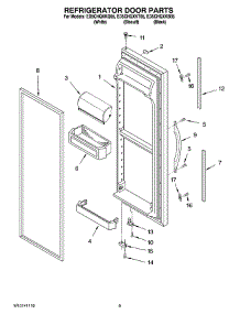 06 - Refrigerator Door Parts parts for Whirlpool Refrigerator ED5CHQXKQ05 from AppliancePartsPros.com