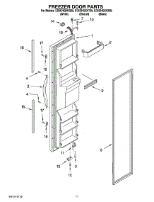 07 - Freezer Door Parts parts for Whirlpool Refrigerator ED5CHQXKQ05 from AppliancePartsPros.com