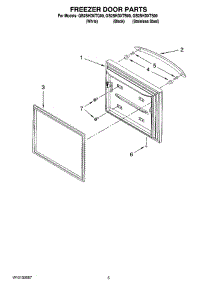 03 - Freezer Door Parts parts for Whirlpool Refrigerator GB2SHDXTQ00 from AppliancePartsPros.com