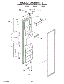 08 - Freezer Door Parts parts for Whirlpool Refrigerator ED2CHQXKQ06 from AppliancePartsPros.com