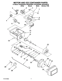 05 - Motor And Ice Container Parts parts for Whirlpool Refrigerator ED2GHEXNL05 from AppliancePartsPros.com