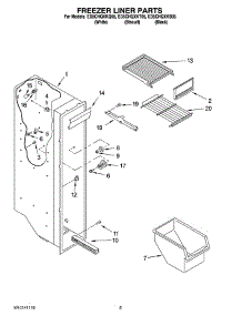04 - Freezer Liner Parts parts for Whirlpool Refrigerator ED5CHQXKB05 from AppliancePartsPros.com