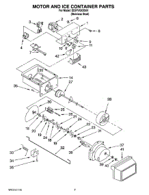 05 - Motor And Ice Container Parts parts for Whirlpool Refrigerator ED5FVGXSS01 from AppliancePartsPros.com