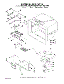 02 - Freezer Liner Parts parts for Whirlpool Refrigerator GB2SHTXTT00 from AppliancePartsPros.com