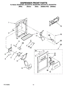 08 - Dispenser Front Parts parts for Whirlpool Refrigerator ED2JHAXTL01 from AppliancePartsPros.com