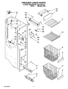 04 - Freezer Liner Parts parts for Whirlpool Refrigerator GD5YHAXTQ01 from AppliancePartsPros.com