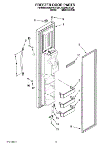 07 - Freezer Door Parts parts for Whirlpool Refrigerator GD5YHAXTQ01 from AppliancePartsPros.com