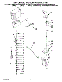 05 - Motor And Ice Container Parts parts for Whirlpool Refrigerator GD5NVAXST00 from AppliancePartsPros.com