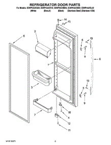 06 - Refrigerator Door Parts parts for Whirlpool Refrigerator ED5PHAXSS02 from AppliancePartsPros.com