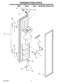 07 - Freezer Door Parts parts for Whirlpool Refrigerator ED5PHAXSS02 from AppliancePartsPros.com