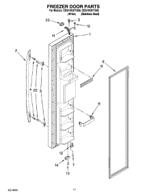 07 - Freezer Door Parts parts for Whirlpool Refrigerator ED5HHGXTS00 from AppliancePartsPros.com
