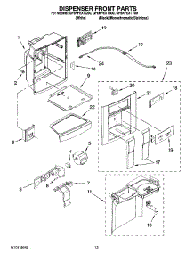 08 - Dispenser Front Parts parts for Whirlpool Refrigerator GF6NFEXTB00 from AppliancePartsPros.com