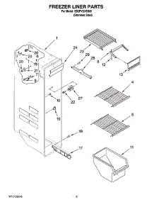 04 - Freezer Liner Parts parts for Whirlpool Refrigerator ED2FVGXSS00 from AppliancePartsPros.com