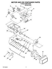 05 - Motor And Ice Container Parts parts for Whirlpool Refrigerator ED2FVGXSS00 from AppliancePartsPros.com