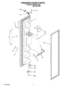 07 - Freezer Door Parts parts for Whirlpool Refrigerator 7GS2FHAXTA00 from AppliancePartsPros.com