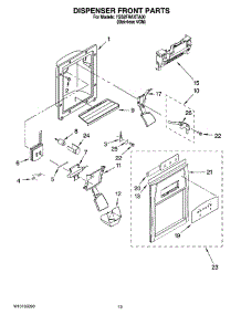 08 - Dispenser Front Parts parts for Whirlpool Refrigerator 7GS2FHAXTA00 from AppliancePartsPros.com