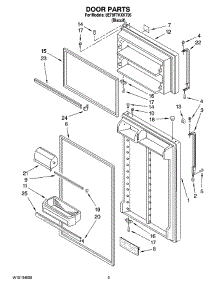 02 - Door Parts parts for Whirlpool Refrigerator 8ET8FTKXKT06 from AppliancePartsPros.com