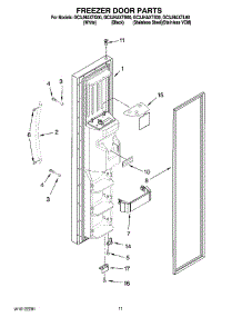07 - Freezer Door Parts parts for Whirlpool Refrigerator GC3JHAXTB00 from AppliancePartsPros.com