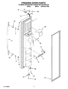 07 - Freezer Door Parts parts for Whirlpool Refrigerator ED5JVAXTL00 from AppliancePartsPros.com