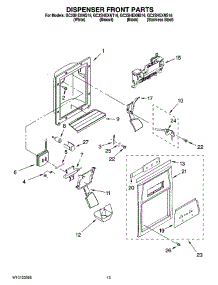 08 - Dispenser Front Parts parts for Whirlpool Refrigerator GC3SHEXNT16 from AppliancePartsPros.com