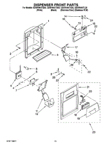 08 - Dispenser Front Parts parts for Whirlpool Refrigerator GD5RHAXTL00 from AppliancePartsPros.com
