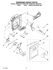 08 - Dispenser Front Parts parts for Whirlpool Refrigerator GS5SHAXTQ01 from AppliancePartsPros.com