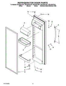06 - Refrigerator Door Parts parts for Whirlpool Refrigerator ED5JHAXTT01 from AppliancePartsPros.com