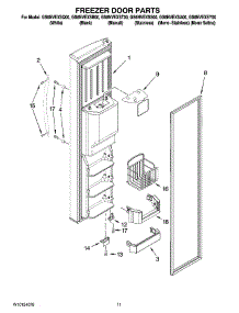 07 - Freezer Door Parts parts for Whirlpool Refrigerator GS6NVEXSY00 from AppliancePartsPros.com
