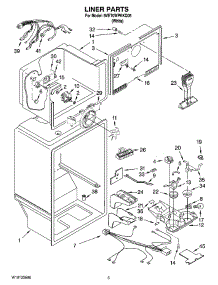03 - Liner Parts parts for Whirlpool Refrigerator 8VET0WPKKQ05 from AppliancePartsPros.com