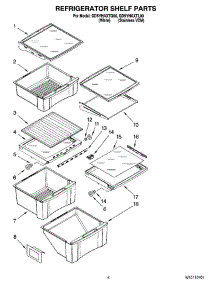 03 - Refrigerator Shelf Parts parts for Whirlpool Refrigerator GD5YHAXTQ00 from AppliancePartsPros.com