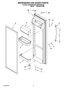 06 - Refrigerator Door Parts parts for Whirlpool Refrigerator GD5YHAXTQ00 from AppliancePartsPros.com