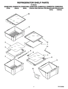 03 - Refrigerator Shelf Parts parts for Whirlpool Refrigerator GS6NBEXRB02 from AppliancePartsPros.com