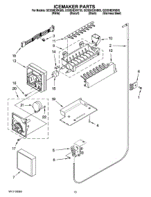 12 - Icemaker Parts, Optional Parts parts for Whirlpool Refrigerator GC5SHEXNS05 from AppliancePartsPros.com