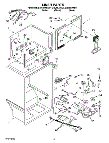 03 - Liner Parts parts for Whirlpool Refrigerator ET8CHKXKQ07 from AppliancePartsPros.com