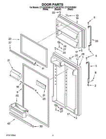 02 - Door Parts parts for Whirlpool Refrigerator ET1CHEXSB01 from AppliancePartsPros.com