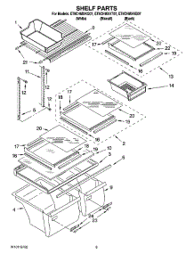 05 - Shelf Parts parts for Whirlpool Refrigerator ET8CHMXKB07 from AppliancePartsPros.com