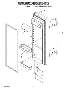 06 - Refrigerator Door Parts parts for Whirlpool Refrigerator ES5LHAXSB02 from AppliancePartsPros.com