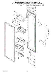 06 - Refrigerator Door Parts parts for Whirlpool Refrigerator GC3JHAXTB01 from AppliancePartsPros.com