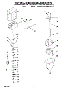 05 - Motor And Ice Container Parts parts for Whirlpool Refrigerator GD5RHAXTQ00 from AppliancePartsPros.com